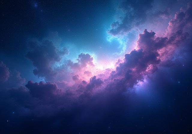 Sfondo interattivo a tema spaziale con nebulose animate